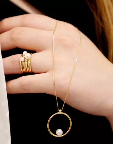 Collier Romy en Or 18K et perle de culture blanche