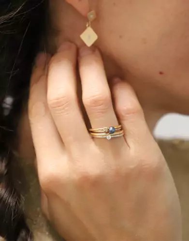 Bague Romy Or 18K et perle de culture noire