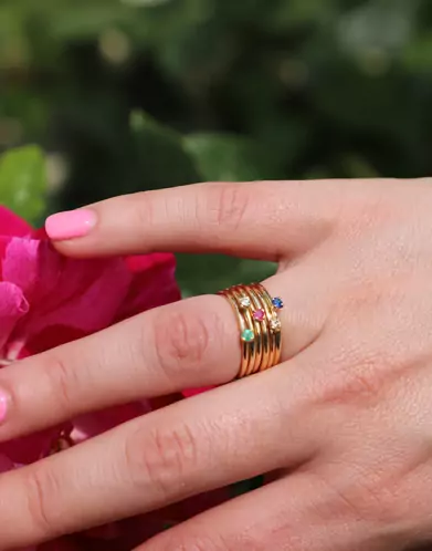 Bague Mini Solitaire en Or