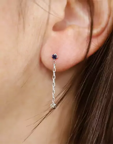 Boucles d'oreilles pendantes saphir en or