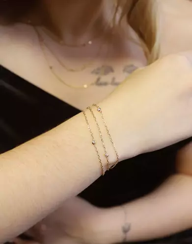 Bracelet Multi Rangs et Diamants en or