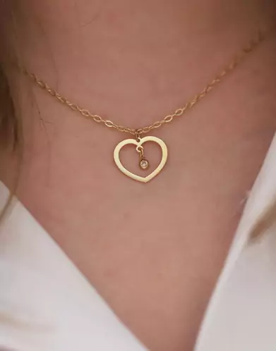 Collier LEA en Or avec Coeur Diamant