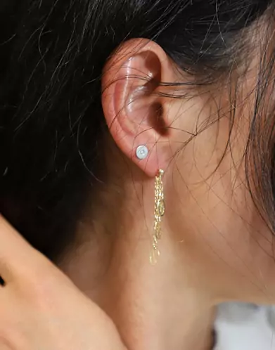 Boucles d'Oreilles Filigrane 3 Gouttes en Or jaune