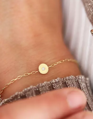 Bracelet Rond avec Diamant Adam & Eve - Petit modèle
