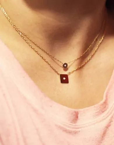 Collier Rond avec Diamant Adam & Eve en Or Petit modèle