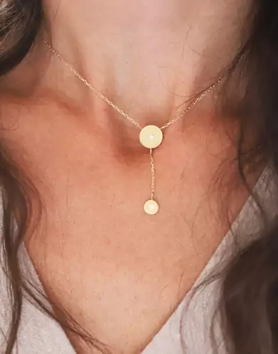 Collier Double Rond en Or avec Diamants Adam & Eve