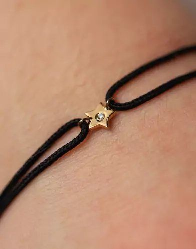 Bracelet cordon et or motif Étoile Adam & Eve - Petit modèle