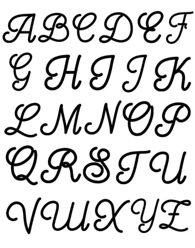 Bague Rectangle Pré Illustrée Alphabet Calligraphie