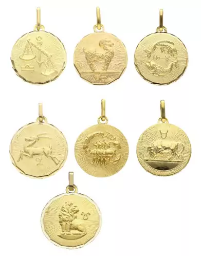 Médaille Zodiaque Or Pluie d'Étoiles