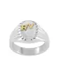 Chevalière Orion Argent Massif Damier Étoile Godrons