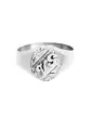 Chevalière Océane Étoilée et Contour Ciselé en Argent Massif Damier Personnalisable