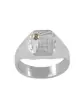 Chevalière Taylor Argent Massif Damier Diamant