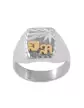 Chevalière Thibalt Argent Massif Damier Étoile