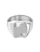 Chevalière Thibalt Argent Massif Brossée Étoile Double