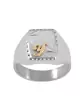 Chevalière Thibalt Argent Massif Damier Étoile Double