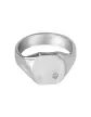 Chevalière Thomas en Argent Massif Brossée Zirconium