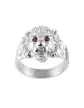 Bague Tête de lion & Rubis Argent Massif