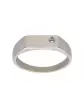 Bague Homme Argent Massif Morgan Rectangulaire Diamant