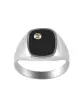 Chevalière Onyx Thomas Argent Massif & Zirconium