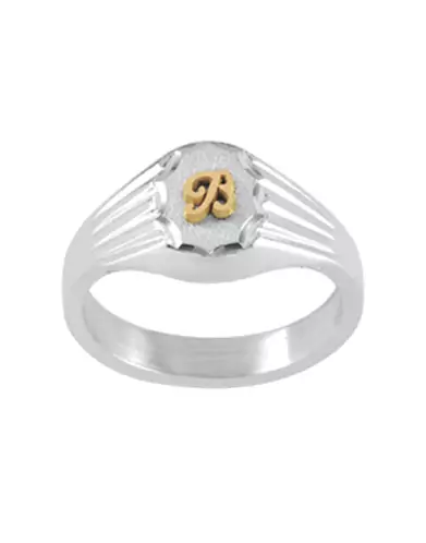 Chevalière Argent Olivia Damier Godrons