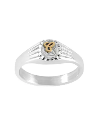 Chevalière Argent Ophélie Damier Étoile Godrons