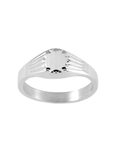 Chevalière Argent Ophélie Brossée Godrons