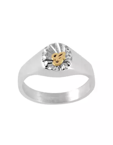 Chevalière Argent Olivia Damier Étoile