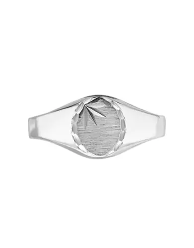 Chevalière Argent Olivia Brossée Étoilée