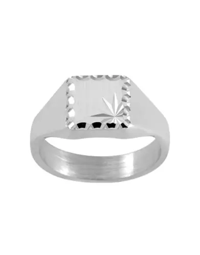 Chevalière Argent Clara Brossée Étoilée