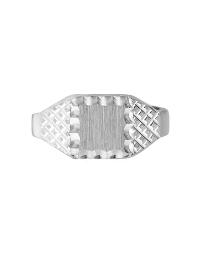 Chevalière Argent Clara Brossée Godrons Gaufrés