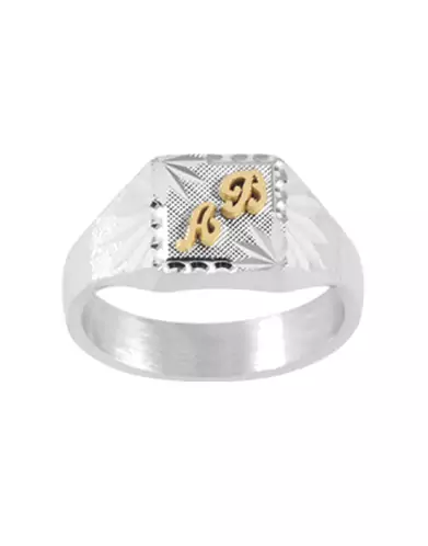 Chevalière Argent Clara Brossée Étoilée Godrons Étoilés