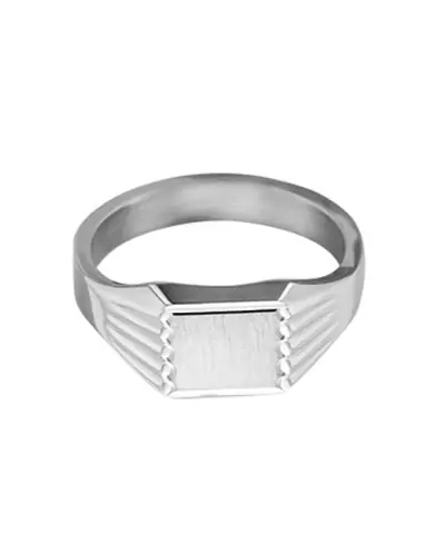 Chevalière Argent Clara Brossée Godrons