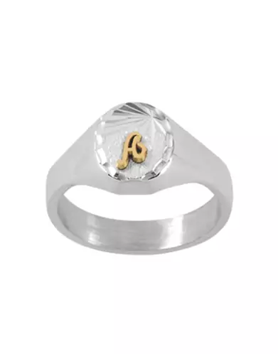 Chevalière Océane Étoilée en Argent Massif Brossé Personnalisable