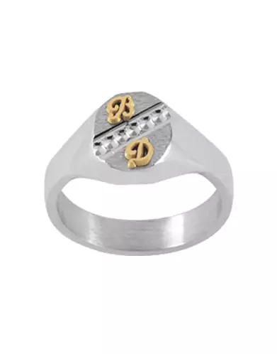 Chevalière Océane Rainurée en Argent Massif Brossée Personnalisable