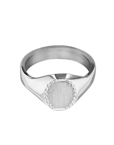 Chevalière Argent Océane Brossée