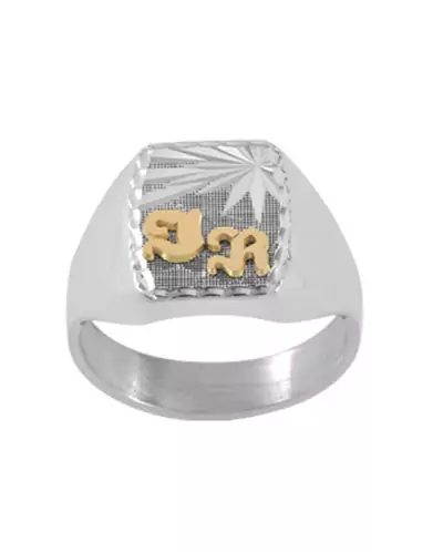 Chevalière Thibalt Argent Massif Damier Étoile