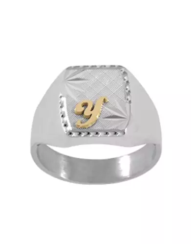 Chevalière Thibalt Argent Massif Damier Étoile Double
