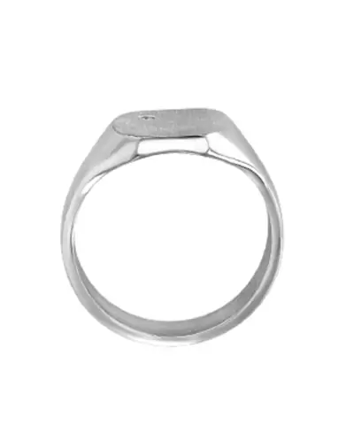 Chevalière Thomas en Argent Massif Brossée Zirconium
