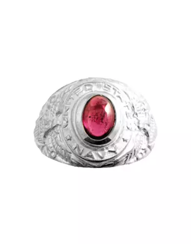 Bague Américaine & Rhodolite Argent Massif