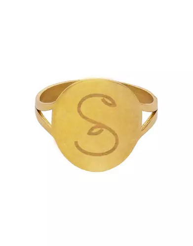 Bague Ronde Pré Illustrée Alphabet Floral