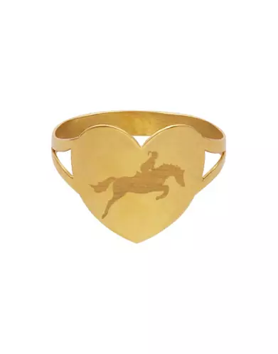 Bague Coeur Pré Illustrée Cavalière Équitation