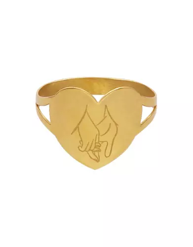 Bague Coeur Pré Illustrée Mains Entrelacées