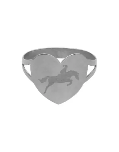 Bague Coeur Pré Illustrée Cavalière Équitation