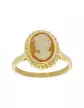 Bague Camée Orange Contour Fleur