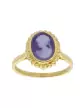 Bague Camée Bleu Contour Fleur