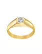 Bague Jonc en Or Massif avec Oxyde de Zirconium Taille L Personnalisable
