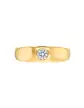 Bague Jonc en Or Massif avec Oxyde de Zirconium Taille M Personnalisable