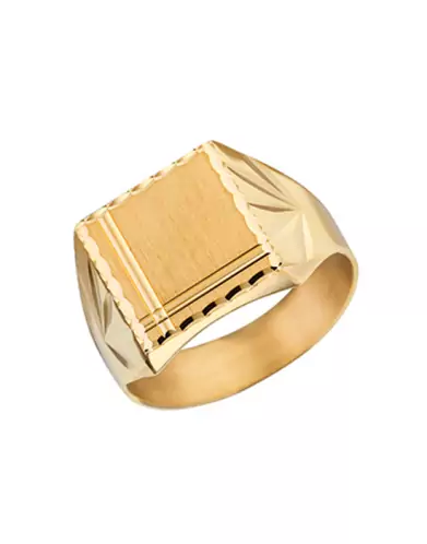 Chevalière Constant Brossée Rainurée Contour & Godrons