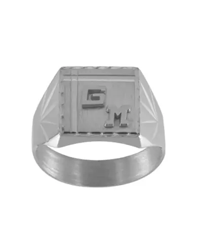 Chevalière Constant Brossée Rainurée Contour & Godrons