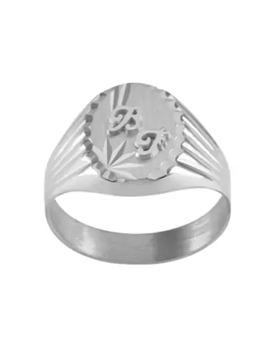 Chevalière Orphée Brossée Étoilée Griffe Contour & Godrons